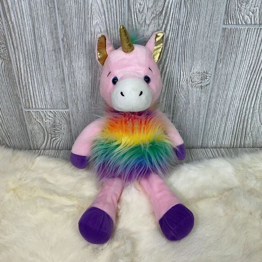 Ganz Rainbow Pink Stuffed Plush Animal Unicorn Doll